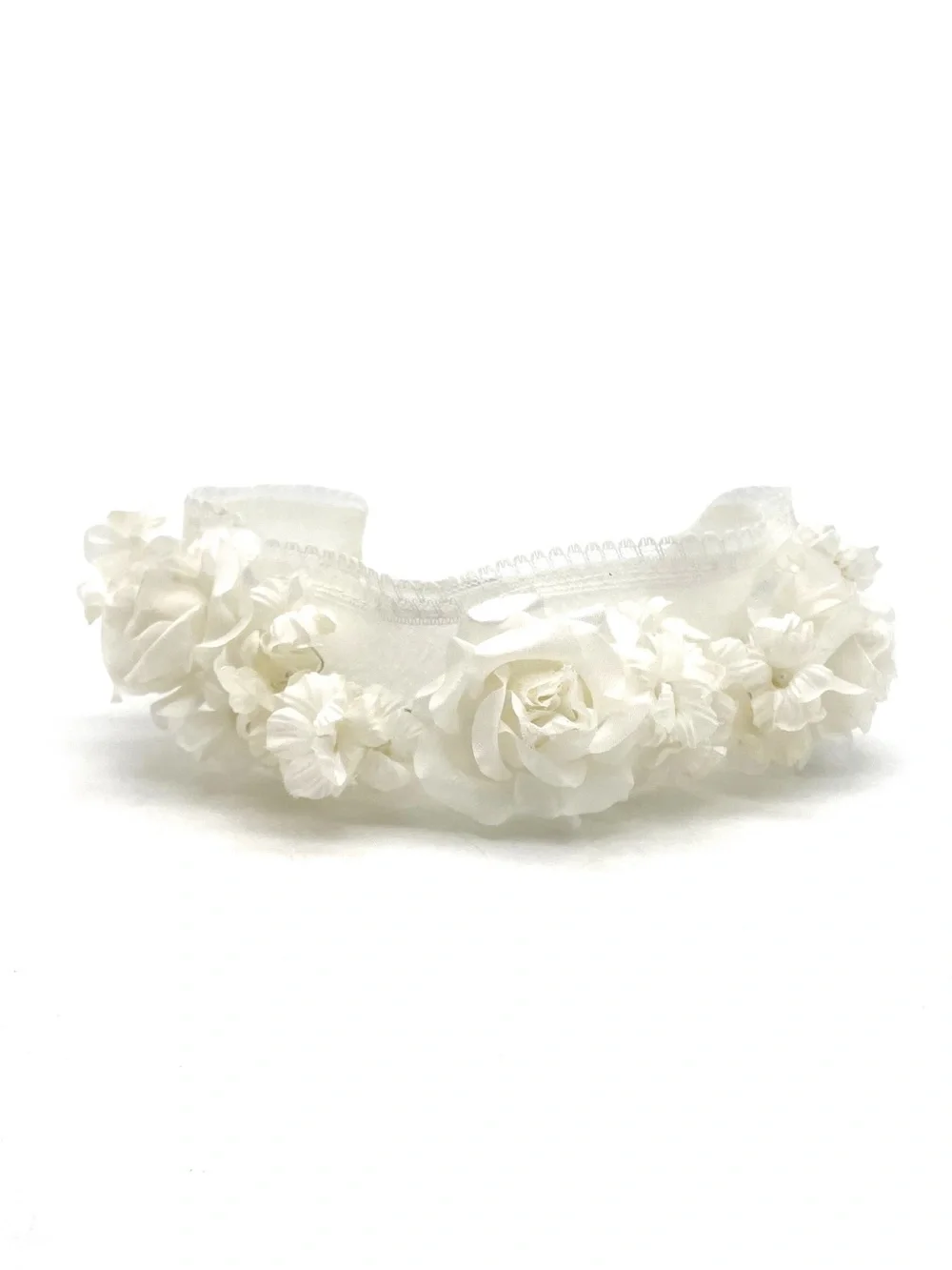 Vintage 1950s 1960s Auerbach’s Floral Headband Hat Ivory White Flowers